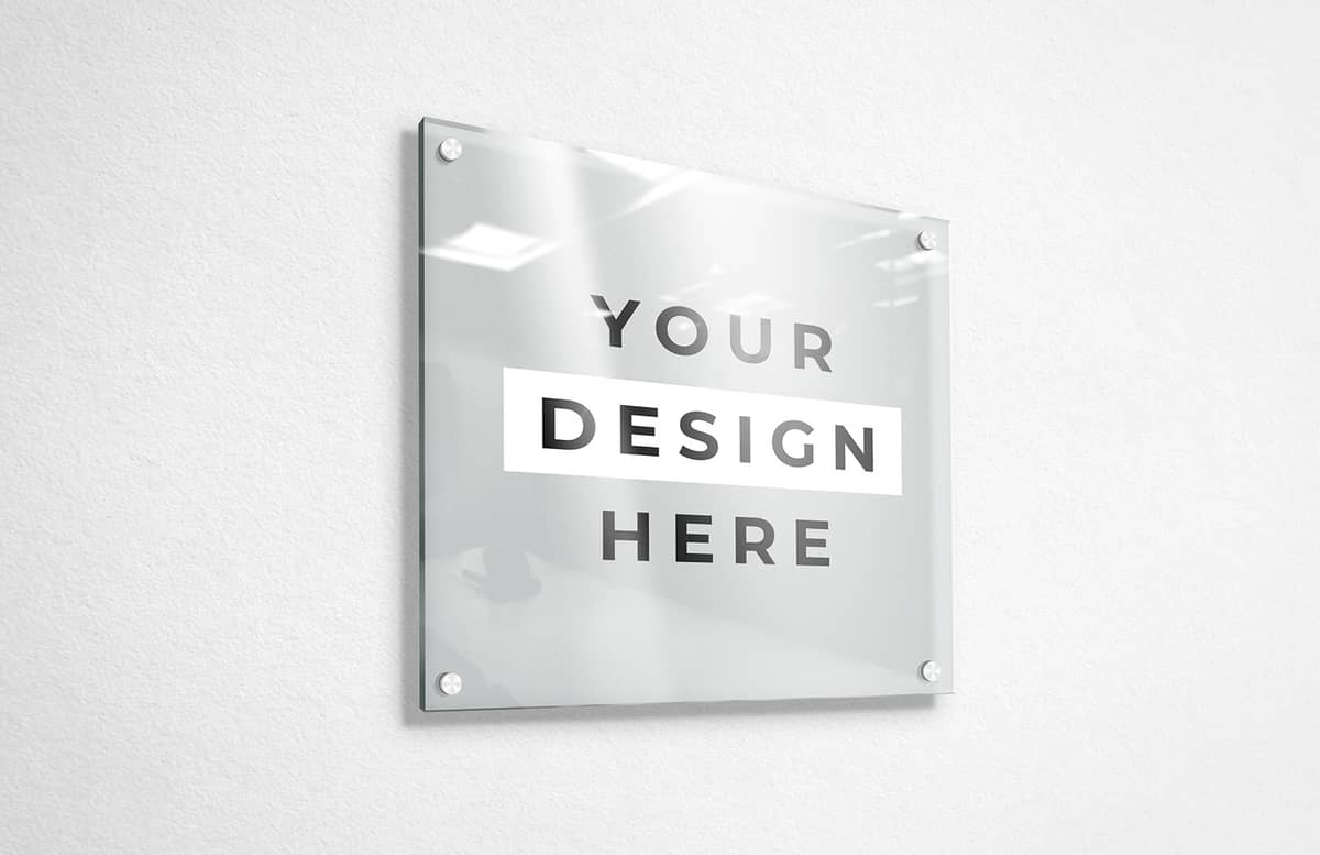 Glass Panel Sign Mockup Preview 1