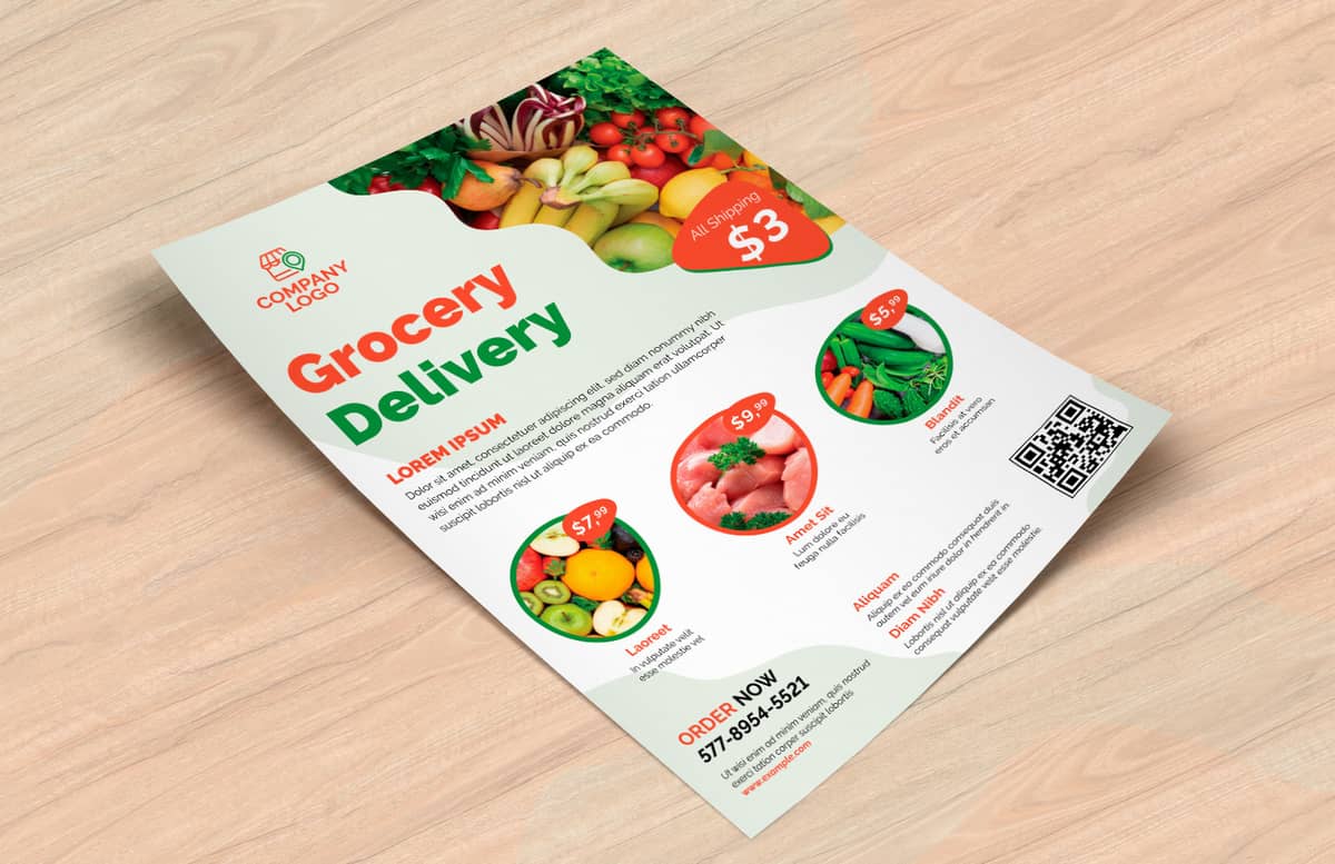 Grocery Delivery Flyer Template Preview 1