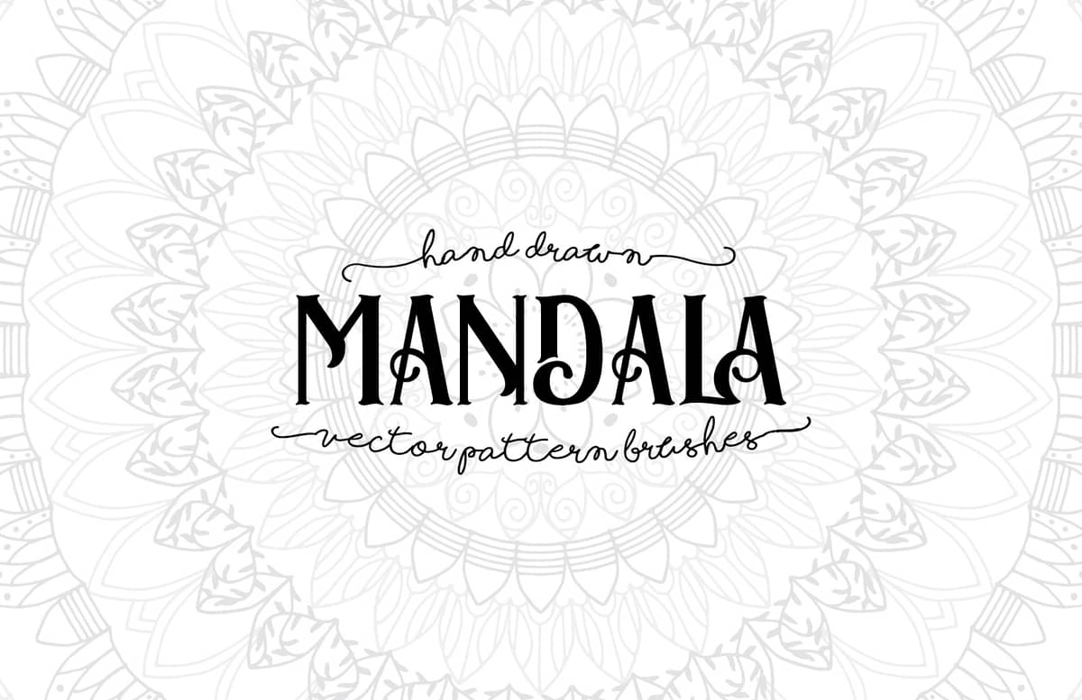 Hand Drawn Mandala Brushes Preview 1