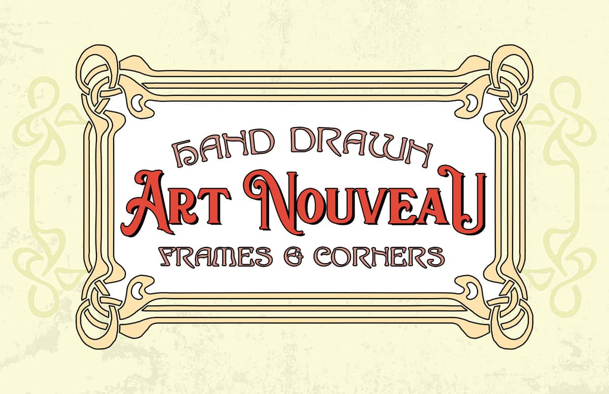 Hand Drawn Art Nouveau Frames And Corners Preview 1