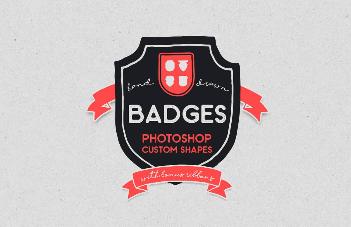Hand Drawn Badges Photoshop Shapes Preview 1