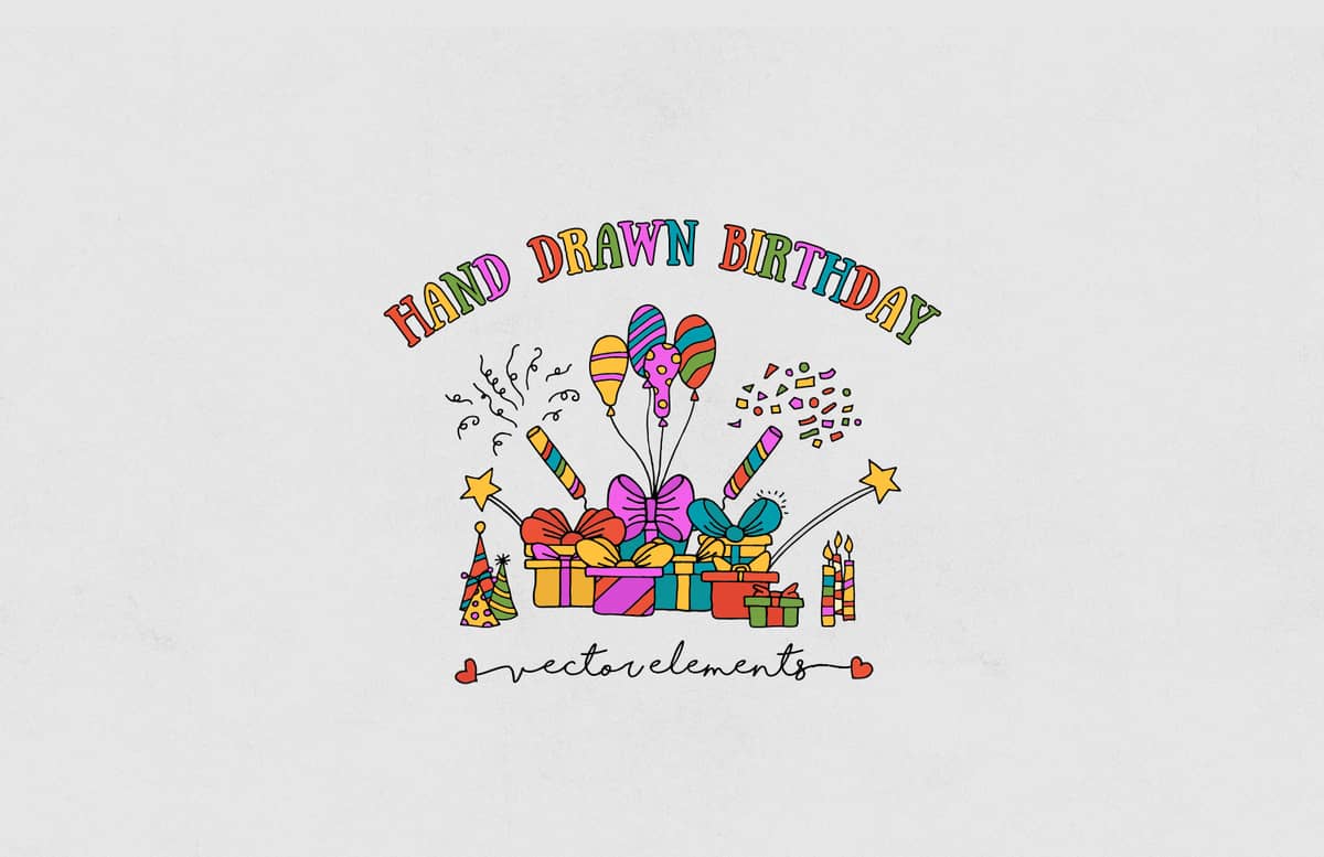 Hand Drawn Birthday Elements Preview 1