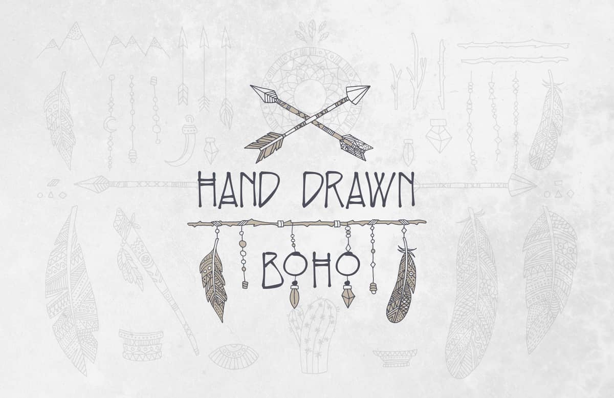 Hand Drawn Boho Elements Preview 1