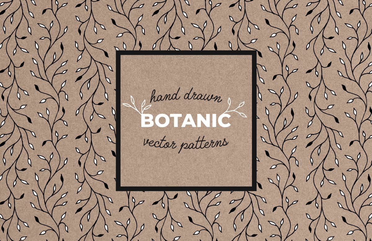 Hand Drawn Botanic Patterns Preview 1