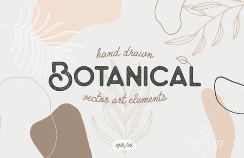 Hand Drawn Botanical Vector Art Elements