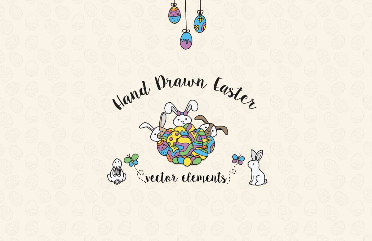 Hand Drawn Easter Elements Preview 1