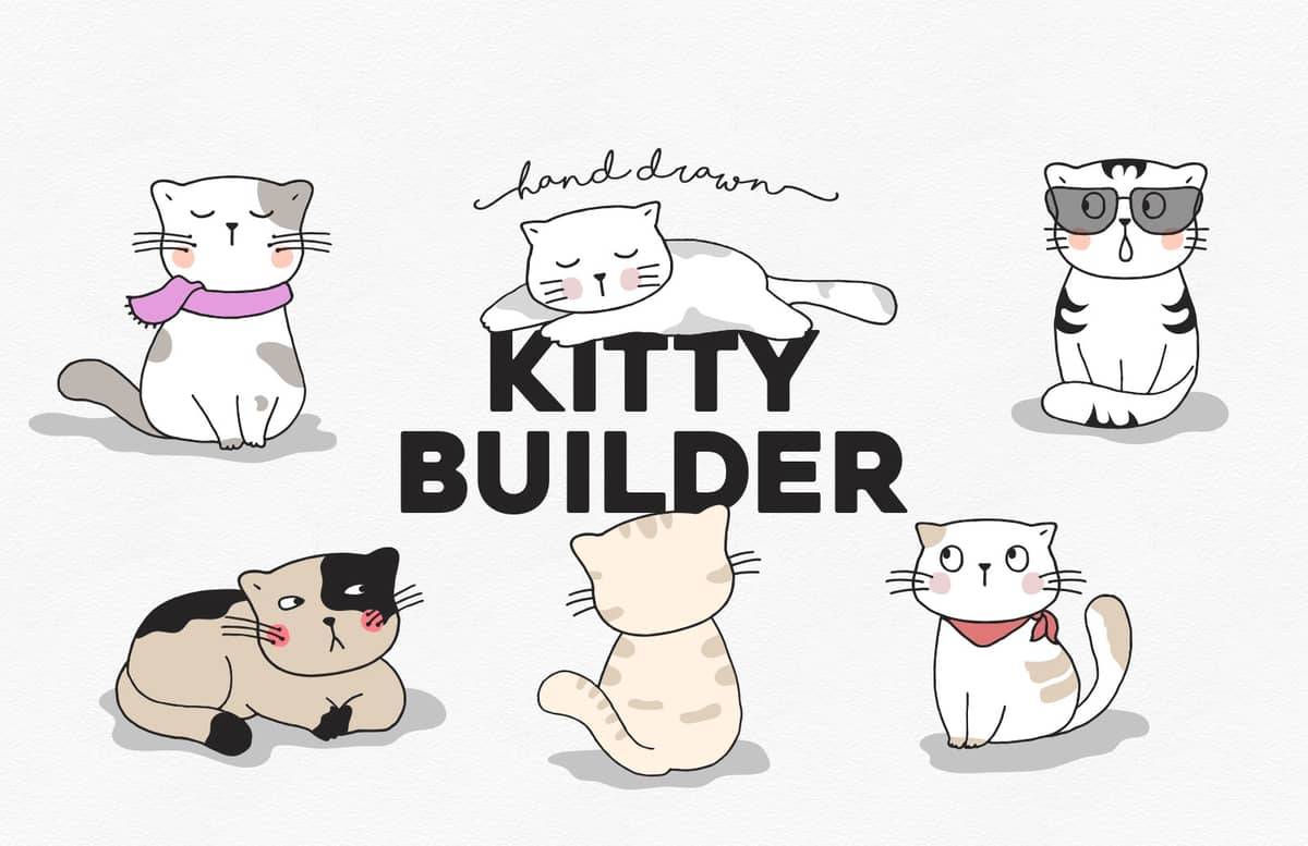Hand Drawn Kitty Builder Preview 1