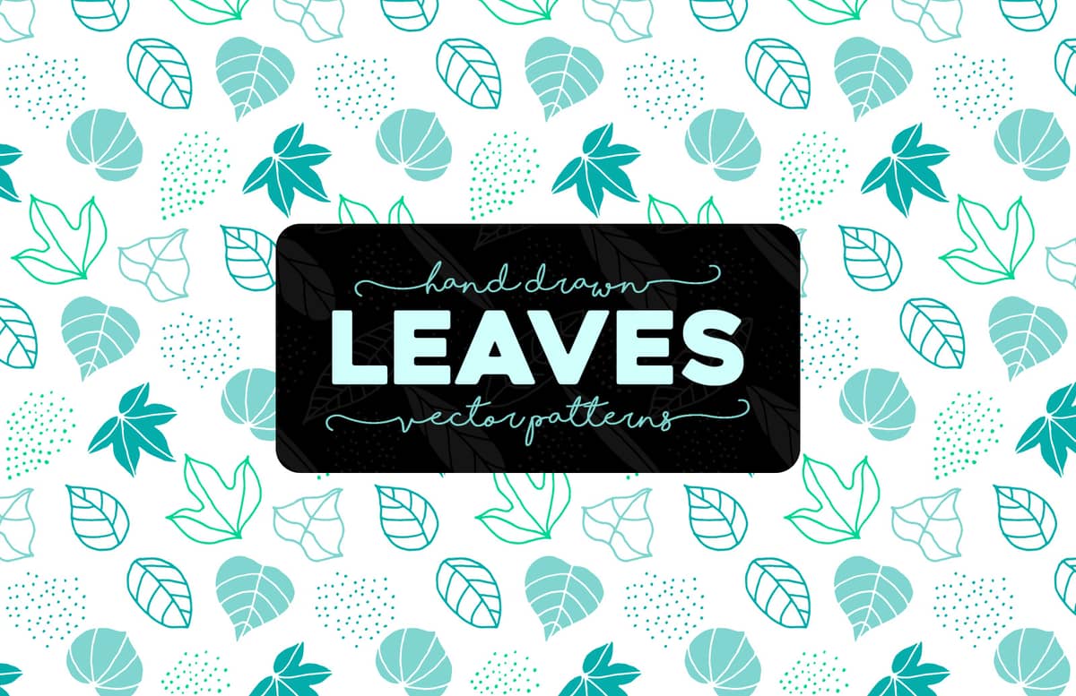 Hand Drawn Leaves Vector Patterns Preview 1