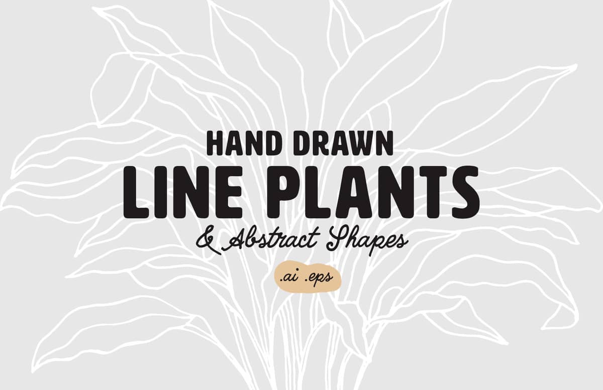 Hand Drawn Line Plants Preview 1