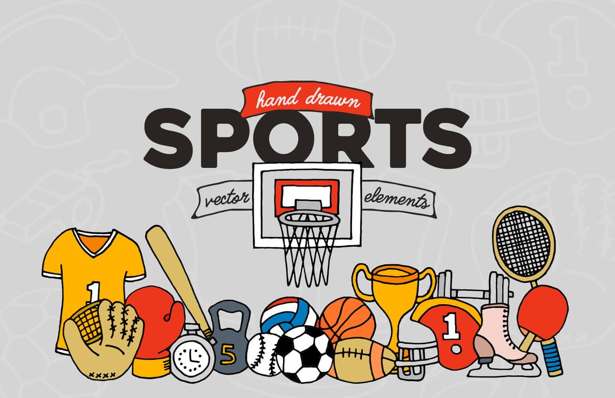 Hand Drawn Sports Vector Elements Preview 1
