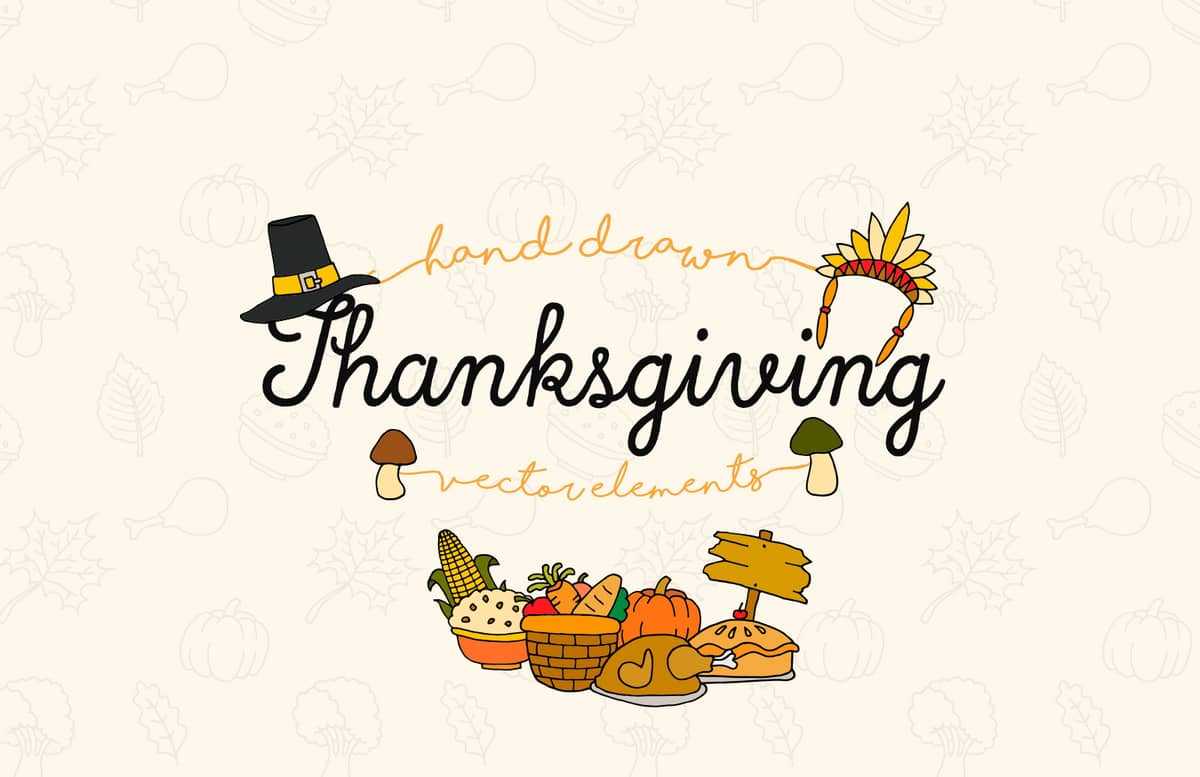 Hand Drawn Thanksgiving Vector Elements Preview 1