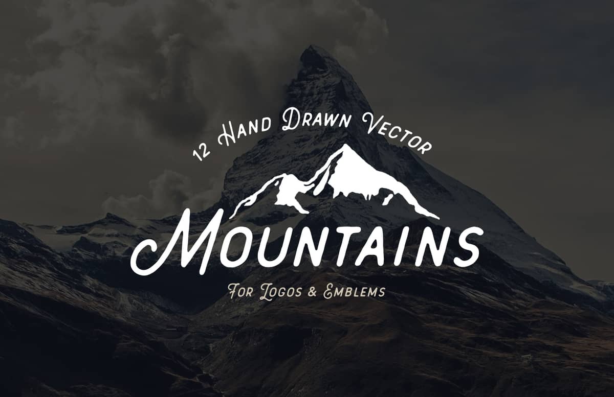 Hand  Drawn  Vector  Mountains  Preview 1
