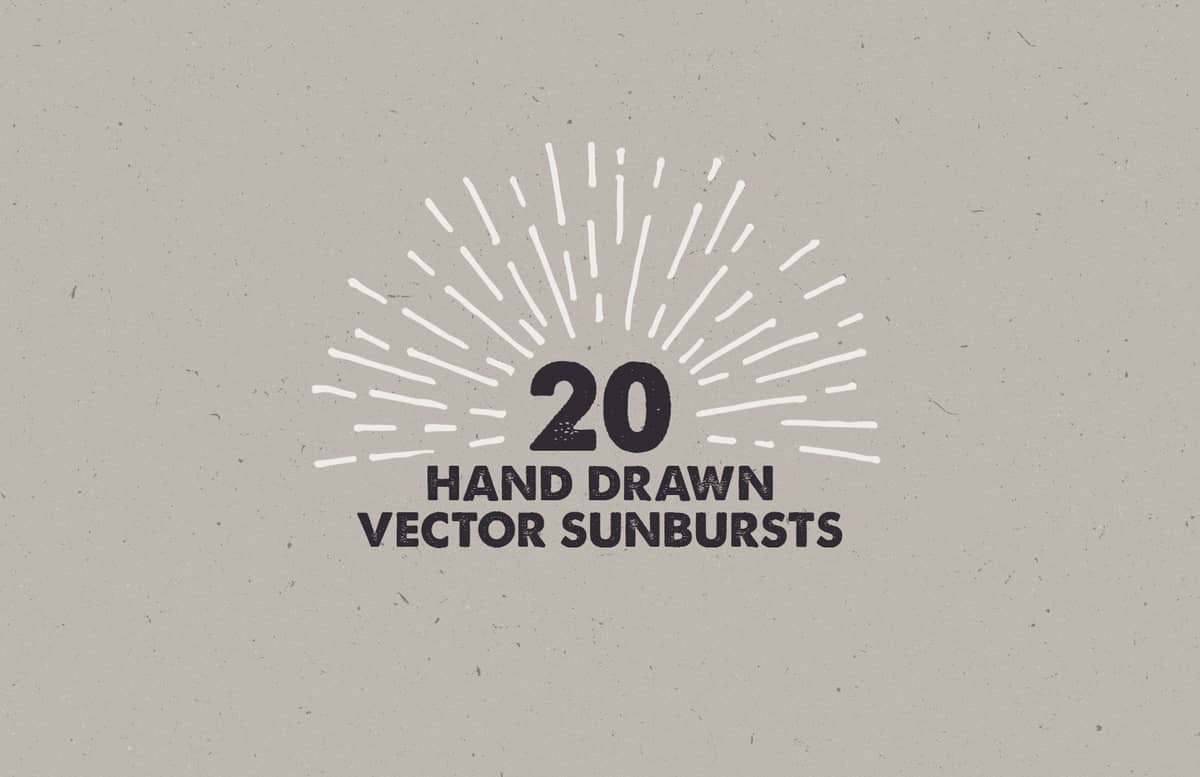 Hand Drawn Vector Sunbursts Preview 1