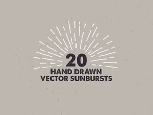 Free Hand Drawn Vector Sunbursts 1