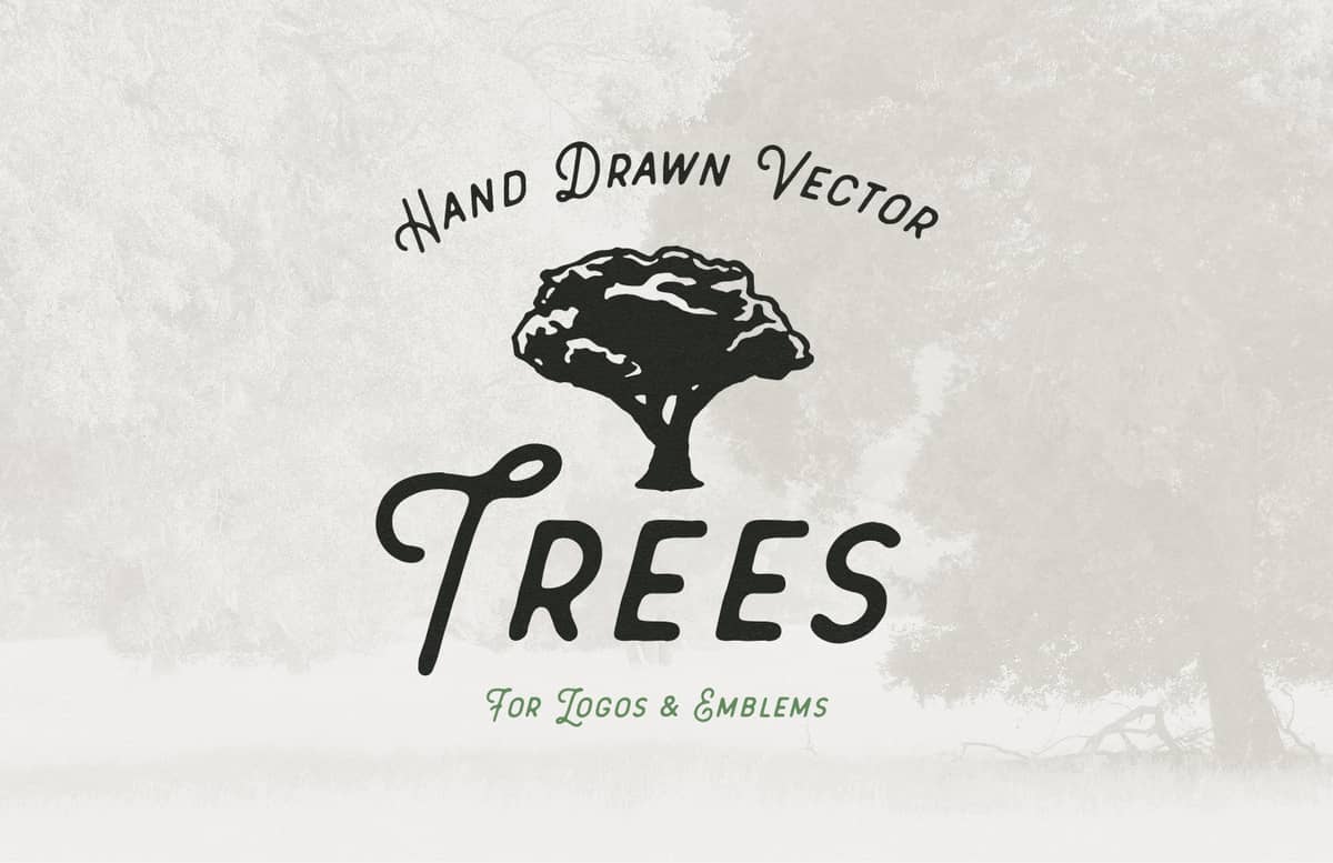 Hand Drawn Vector Trees Preview 1