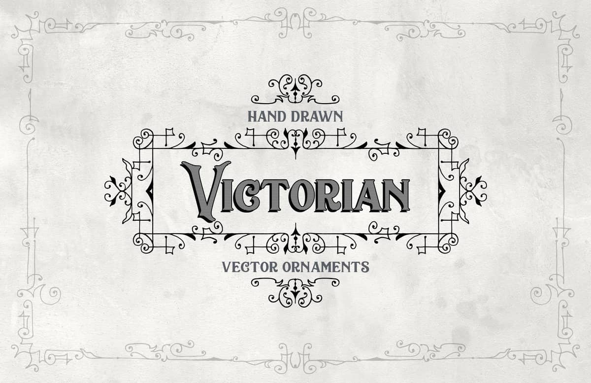 Hand Drawn Victorian Vector Ornaments Preview 1