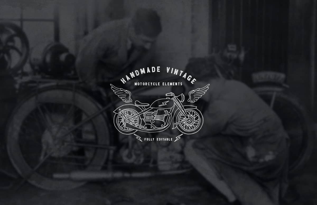 Handmade Vintage Motorcycle Elements Preview 1