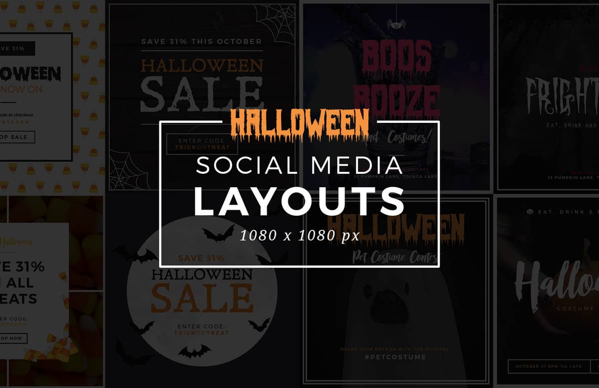 Halloween  Social  Media  Layouts  Preview 1