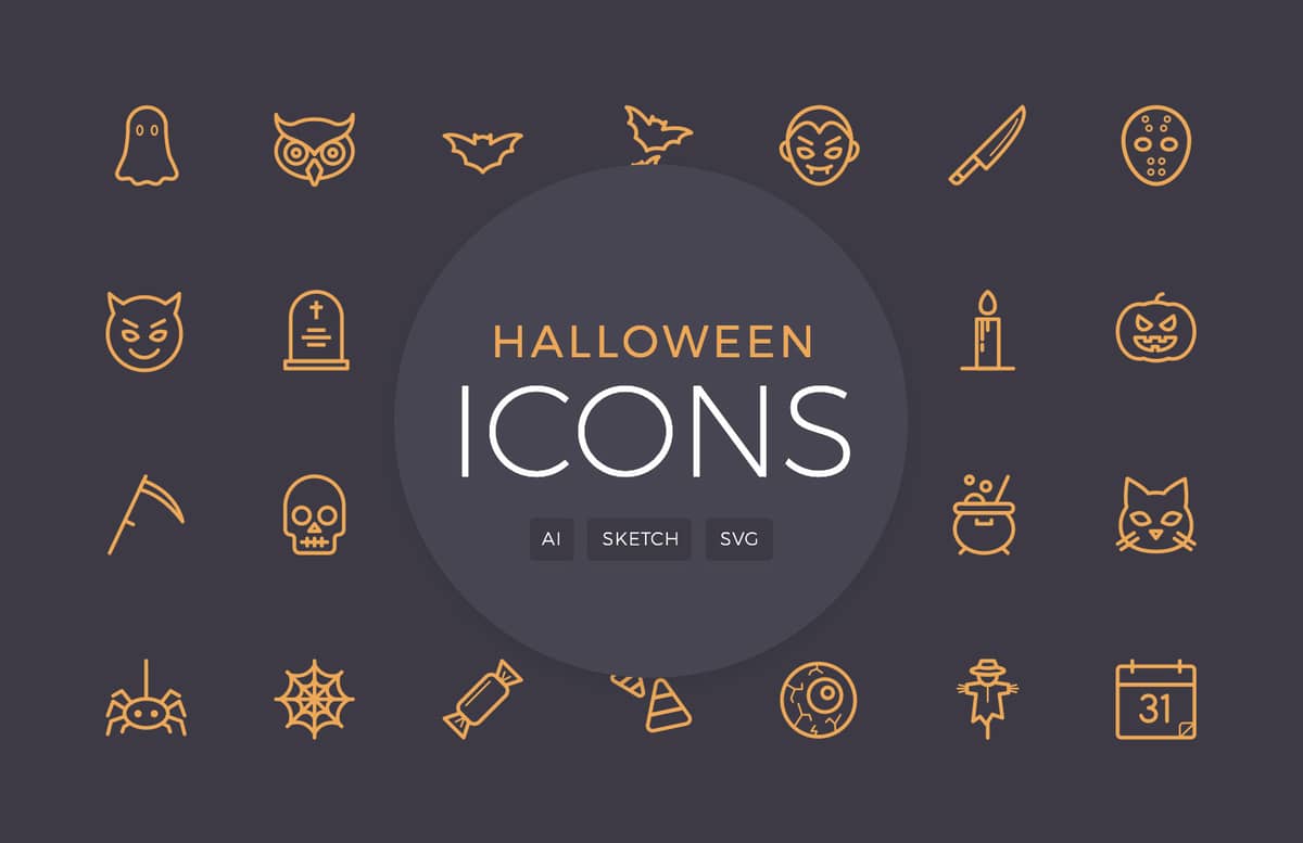 Halloween Vector Line Icons Preview 1
