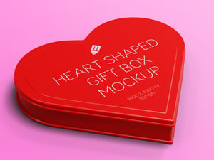 Heart Shaped Gift Box Mockup 1