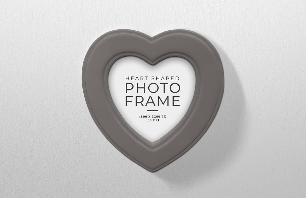 Heart Shaped Photo Frame Mockup Preview 1
