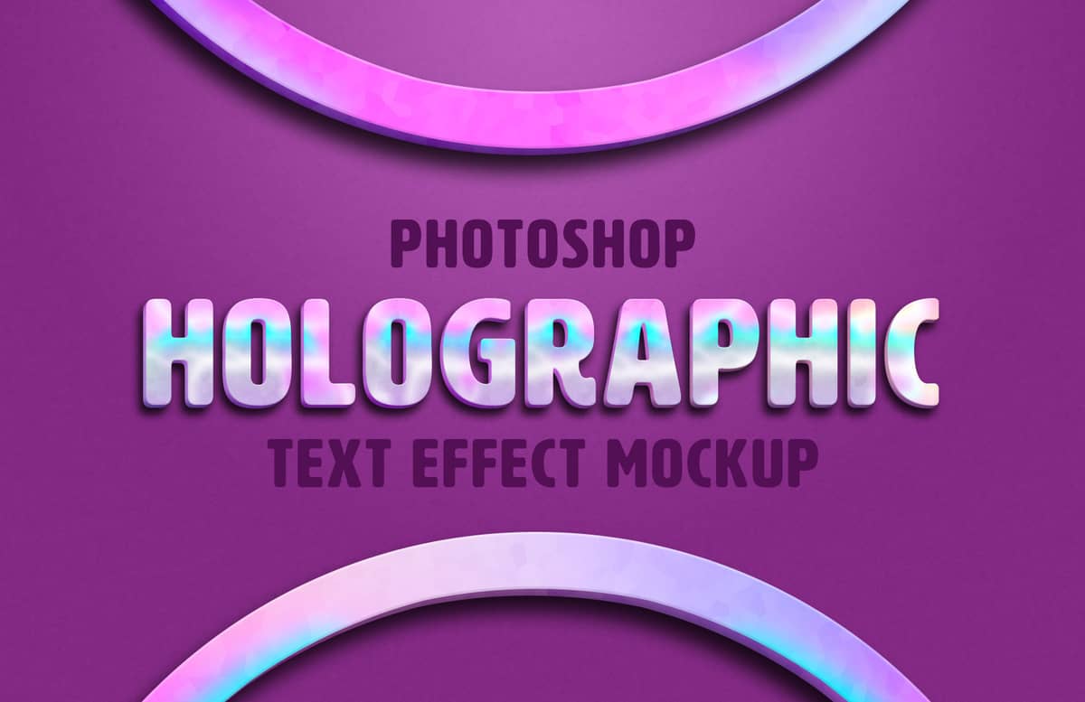 Holographic Text Effect Mockup Preview 1