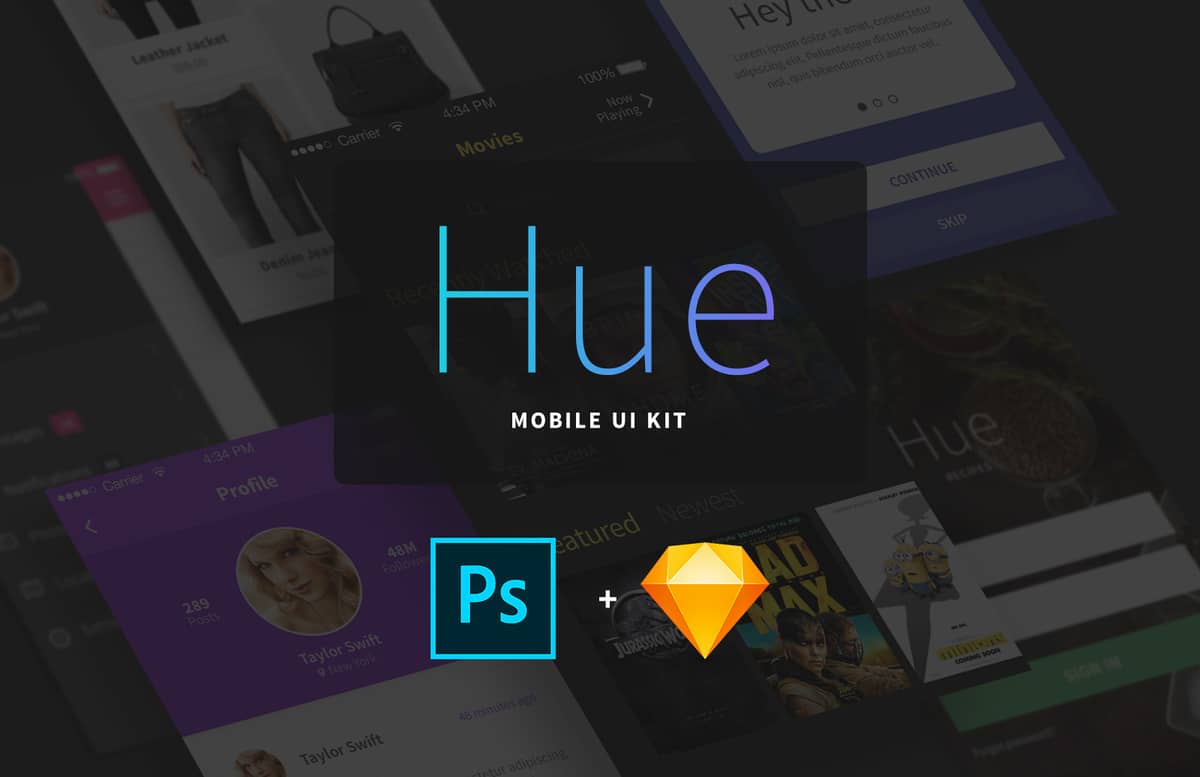 Hue Mobile Ui Kit 3 Preview 1
