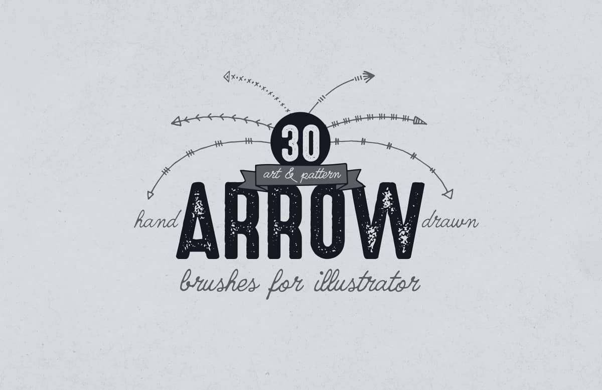 Illustrator Hand Drawn Arrow Brushes Preview 1