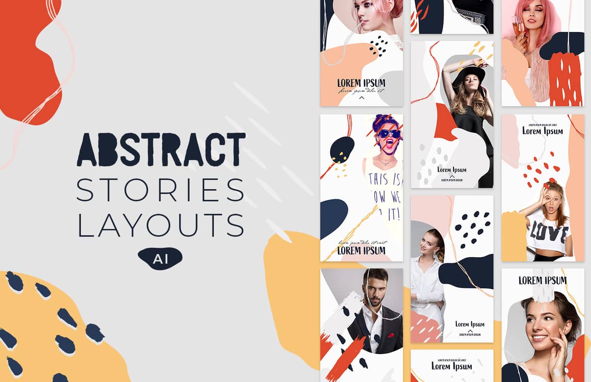 Instagram Abstract Stories Layouts Preview 1
