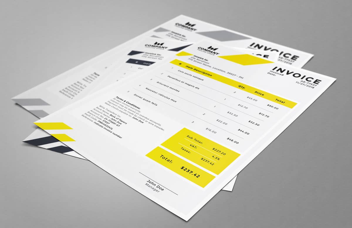 Invoice Template Preview 1A