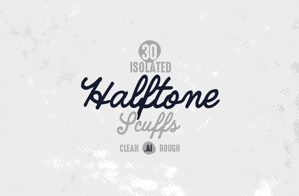 Vector Isolated Halftone Scuffs