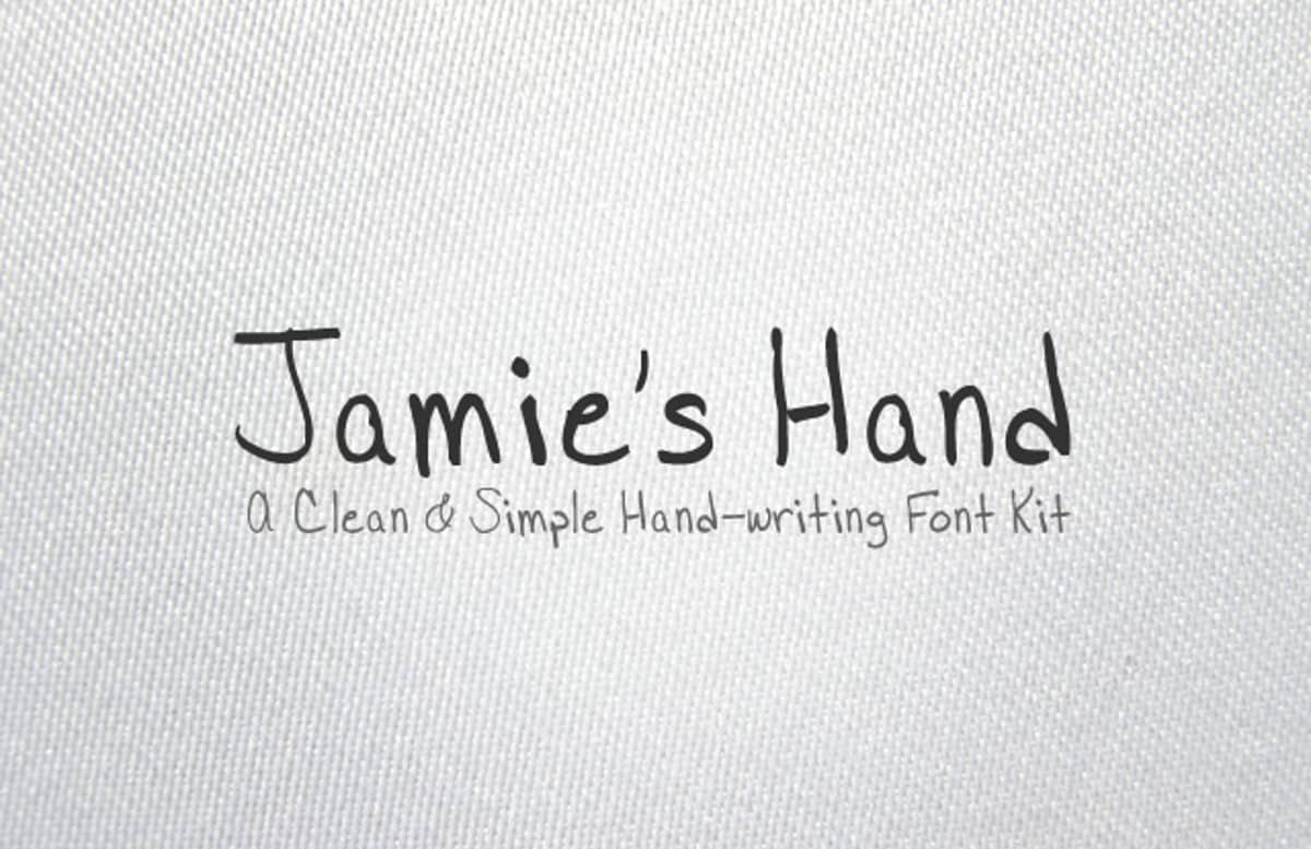 Jamies  Hand  Font  Kit  Preview1