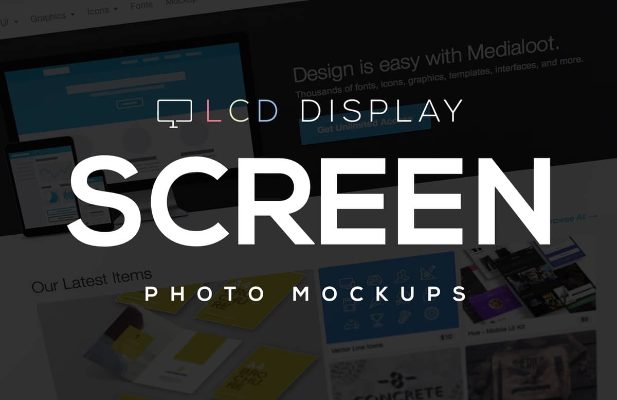 Lcd  Display  Screen  Photo  Mockups  Preview 1