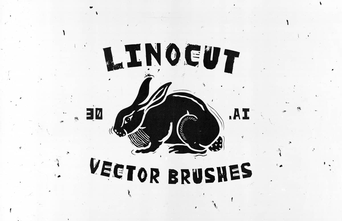 Linocut Vector Brushes Preview 1