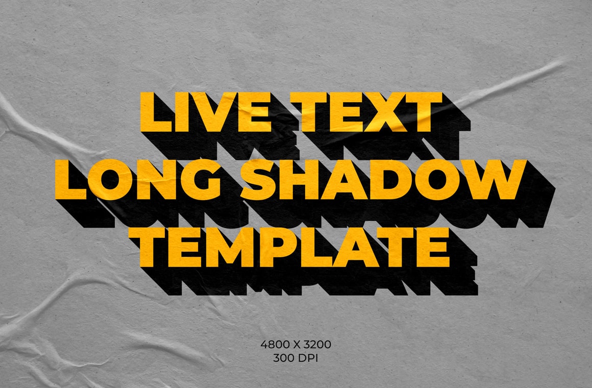 Live Text Long Shadow Template