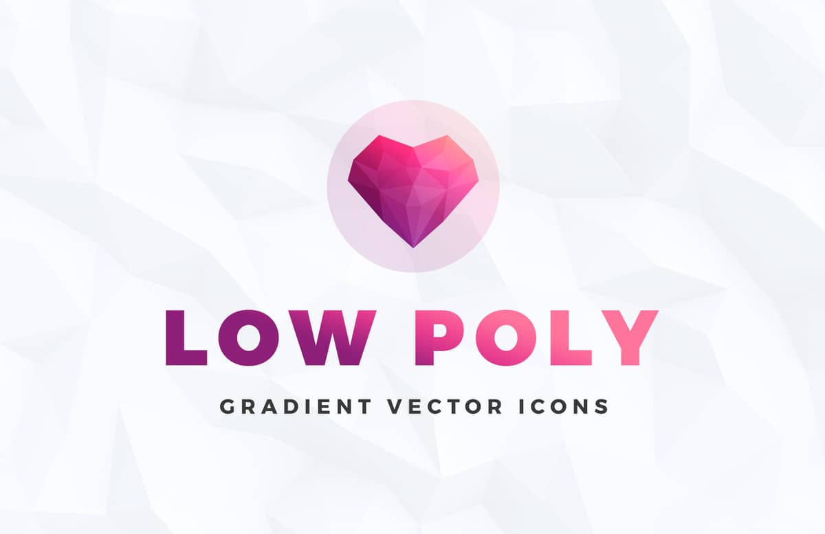 Low Poly Gradient Vector Icons Preview 1A