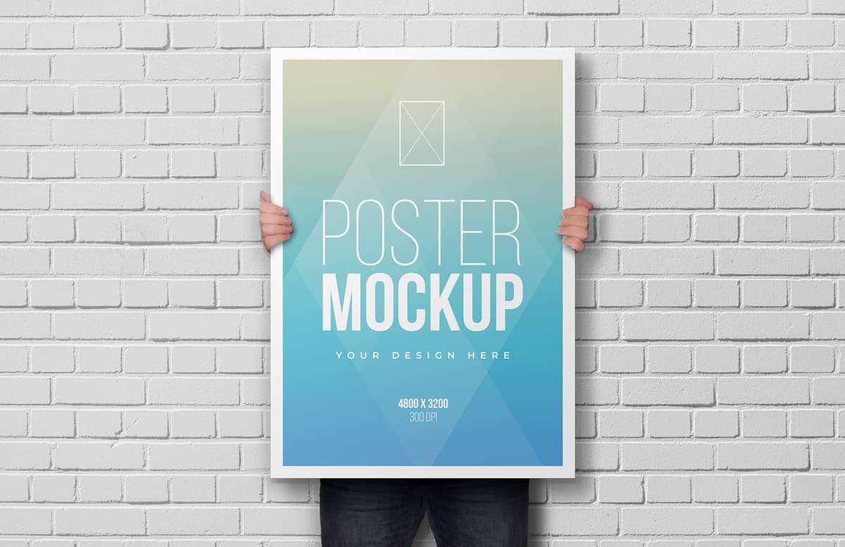 Man Holding Poster Mockup Preview 1