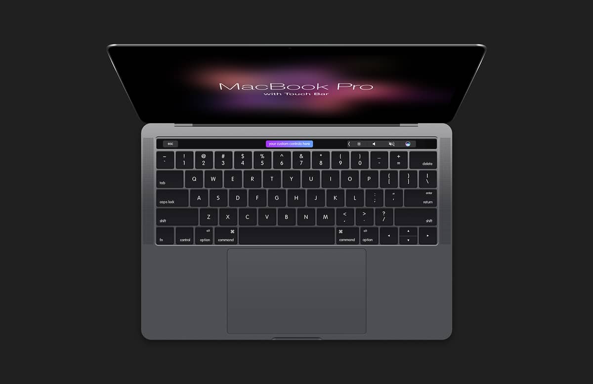 Mac Book  Pro With  Touch  Bar  Mockup  Preview 1B