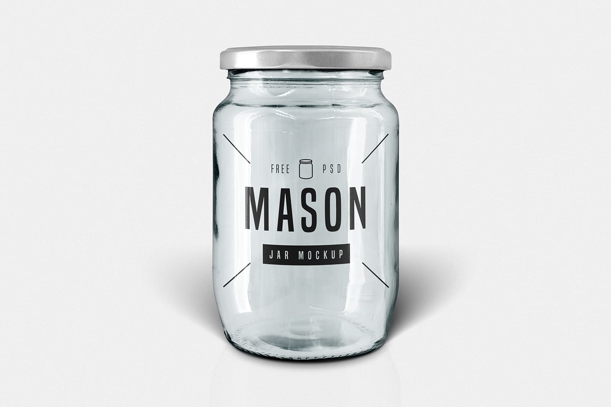 Free Glass Mason Jar Mockup — Medialoot