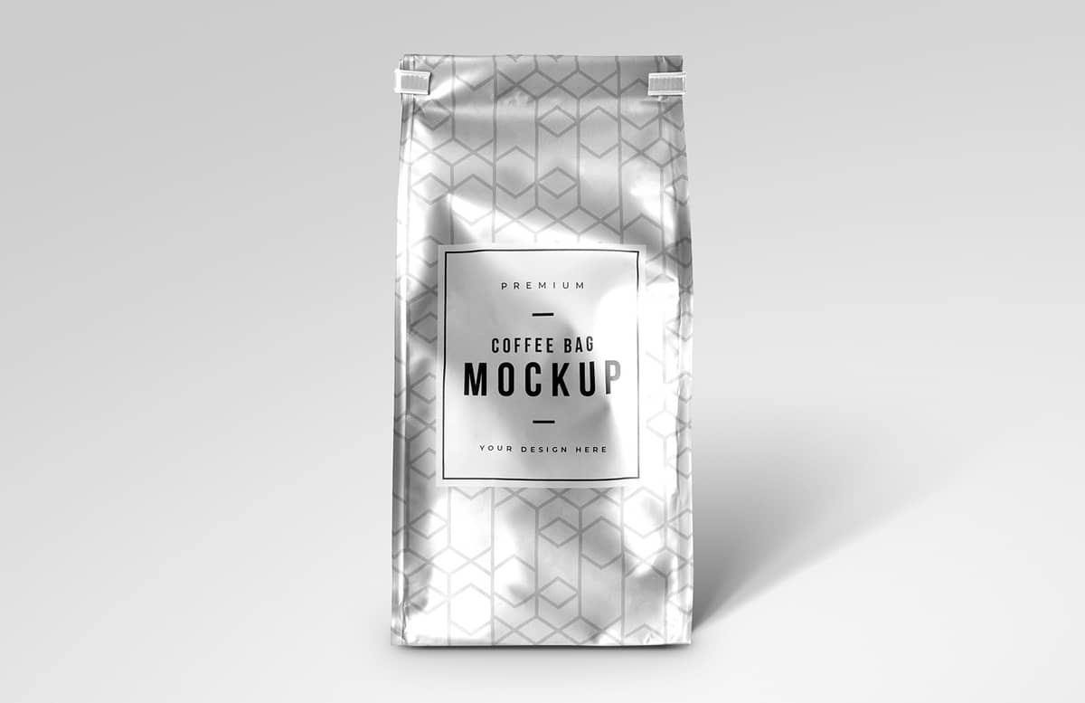 Metallic Premium Coffee Bag Mockup Preview 1