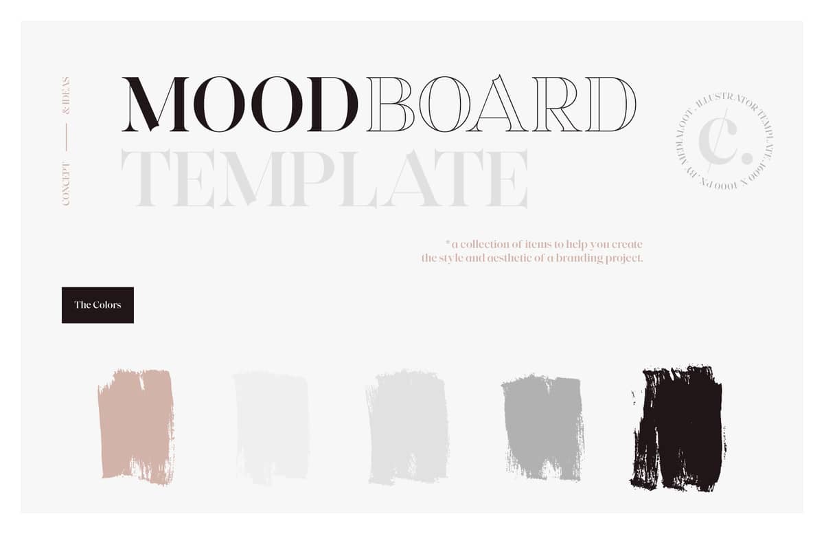 Mood Board Vector Template Preview 1