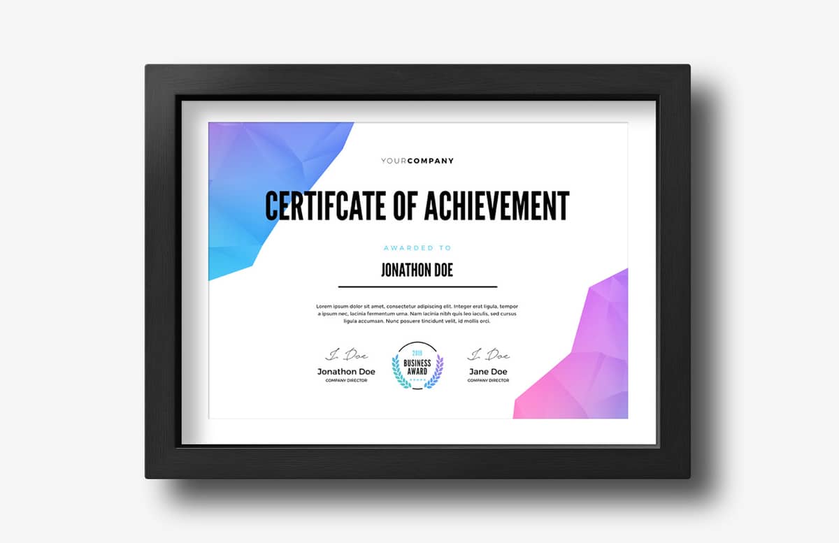 Modern Certificate Of Achievement Template Preview 2 1