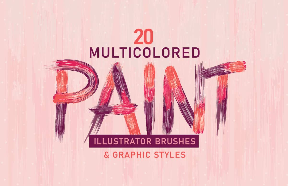 Multi Colored Painting Brushes For Illustrator Preview 1