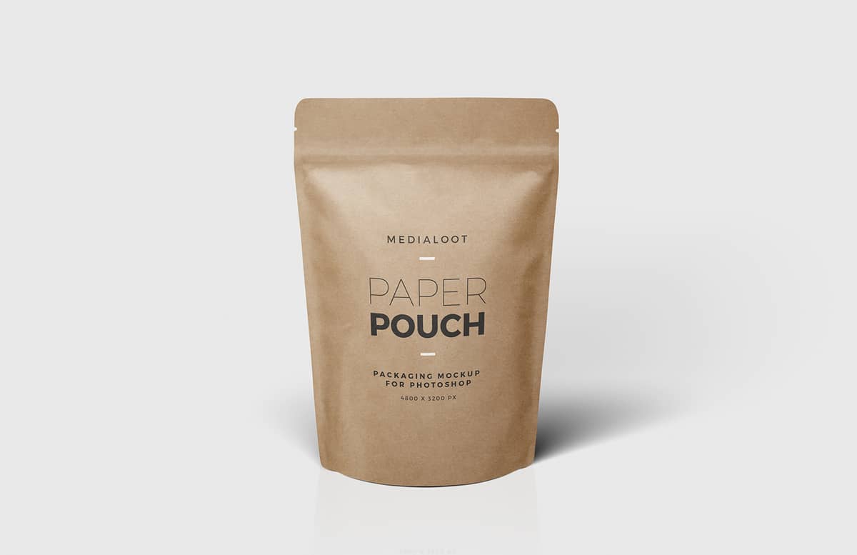 Natural Paper Pouch Packaging Mockup Preview 1A