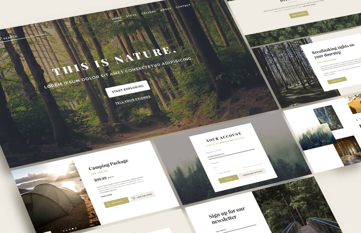 Nature Web Layouts Set Preview 1