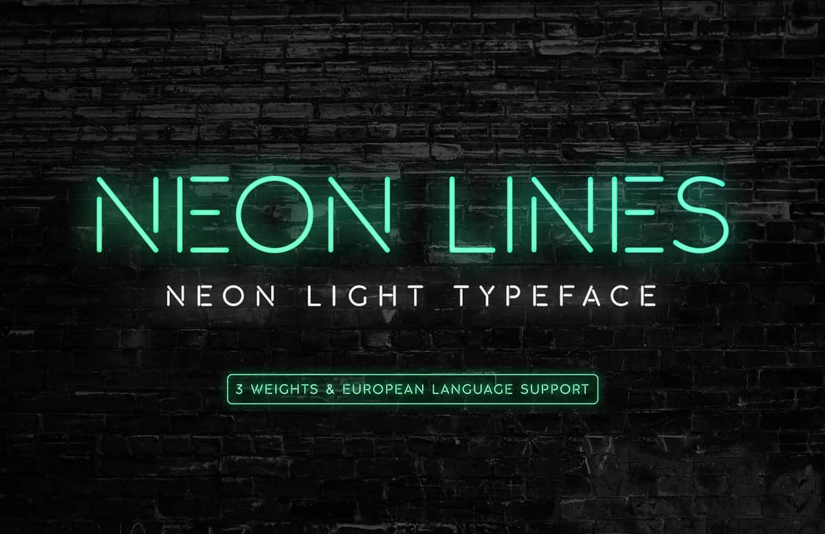 Neon Lines Font Preview 1