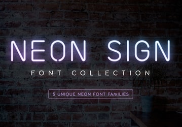 Neon Sign Font Collection