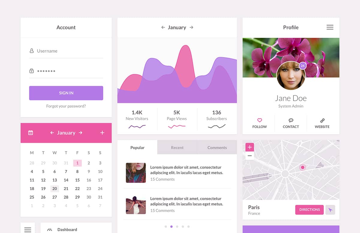 Orchid    Flat  Ui  Kit  Preview 1