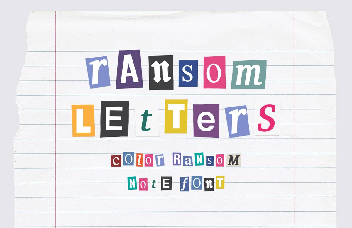 Ransom Letters Color Font Preview 1A