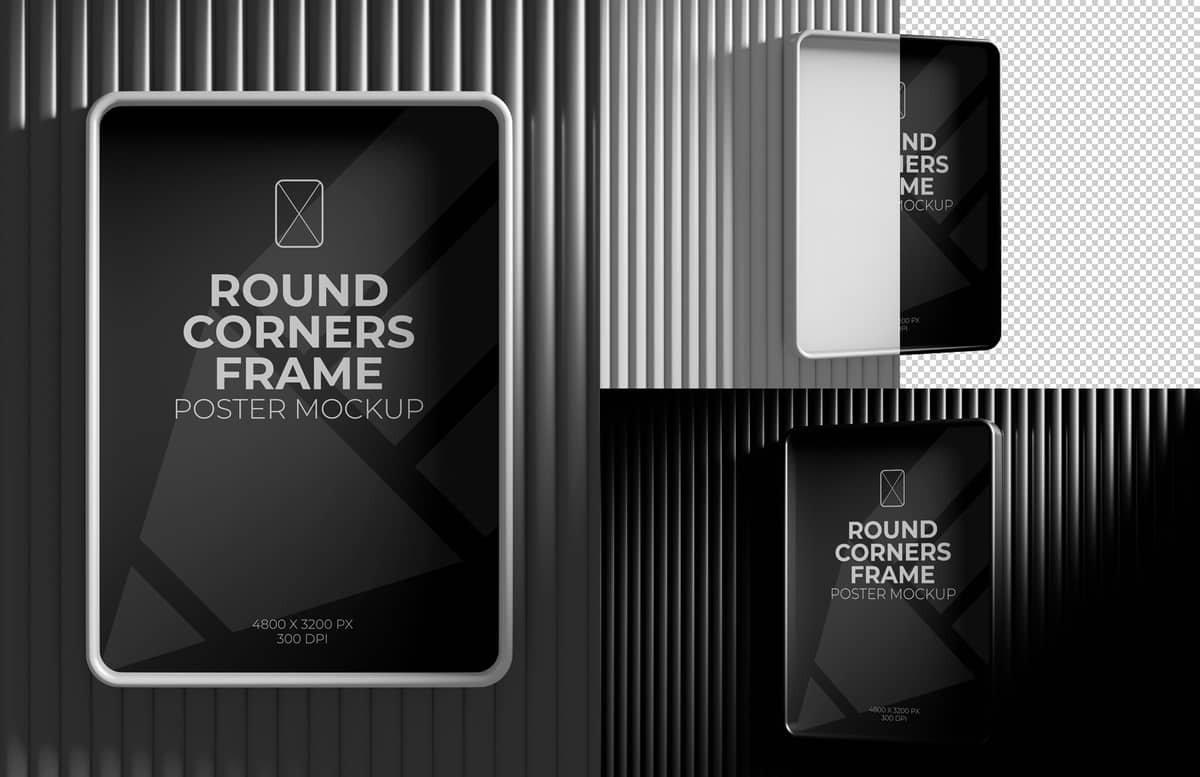 Round Corners Frame Poster Mockup Preview 1